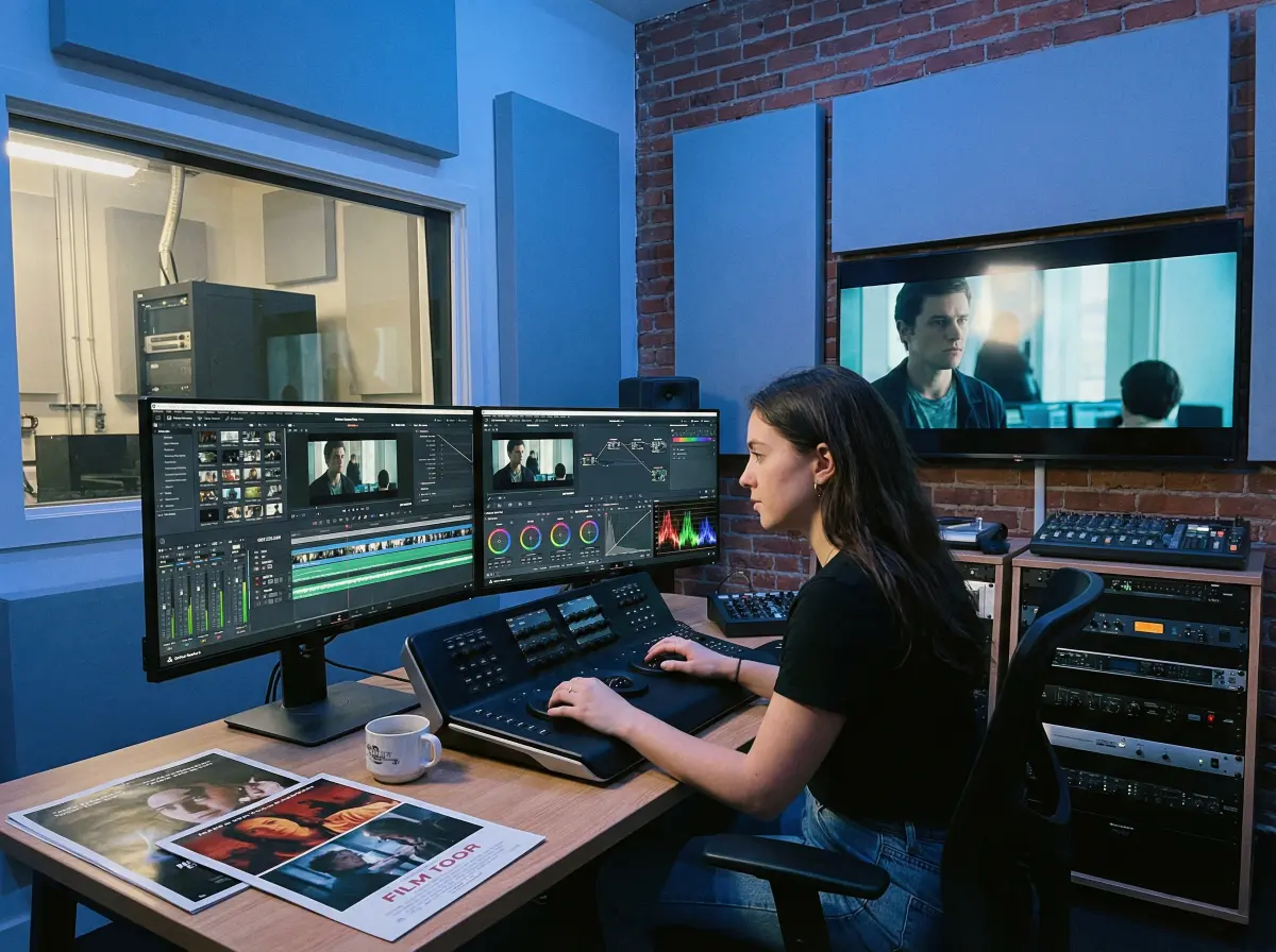 年轻剪辑师在后期工作室工作的 将界2第3集 亲热 故事